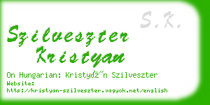 szilveszter kristyan business card